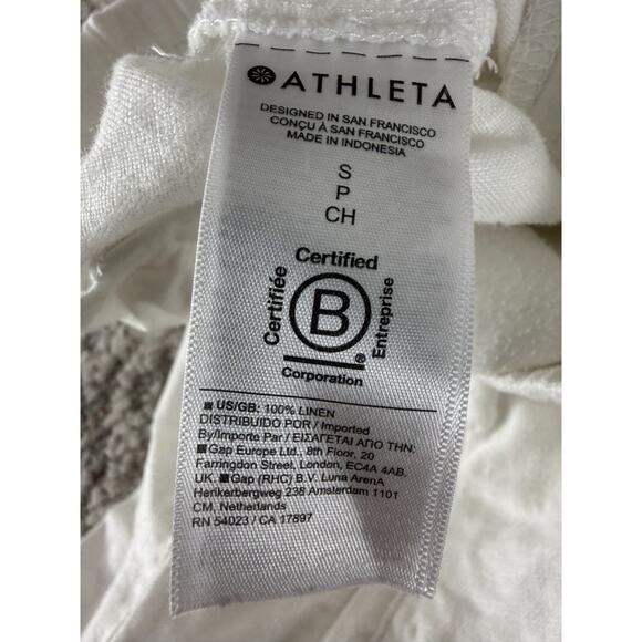 Athleta Size S Linen Athleisure Drawstring Casual Shorts White Pocket - Picture 7 of 9